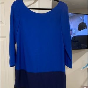Blue Silk dress with low cut back Size: Medium NWOT